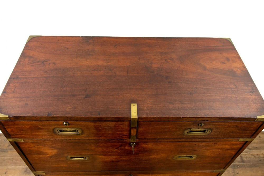 Antique Mahogany Campaign Chest of Drawers View IV
