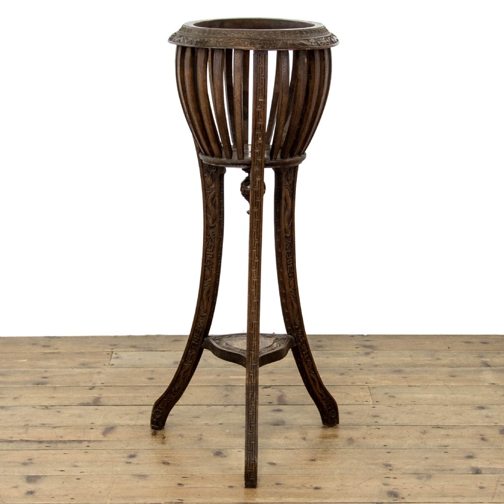 Antique Carved Hardwood Jardiniere Stand