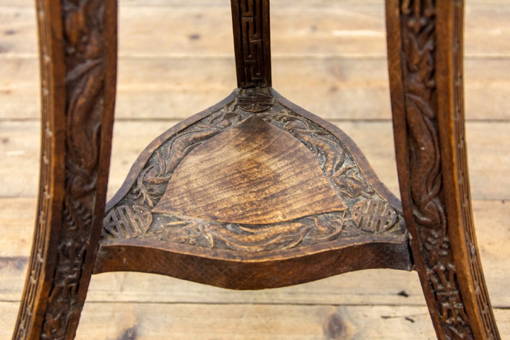 Antique Carved Hardwood Jardiniere Stand View VII