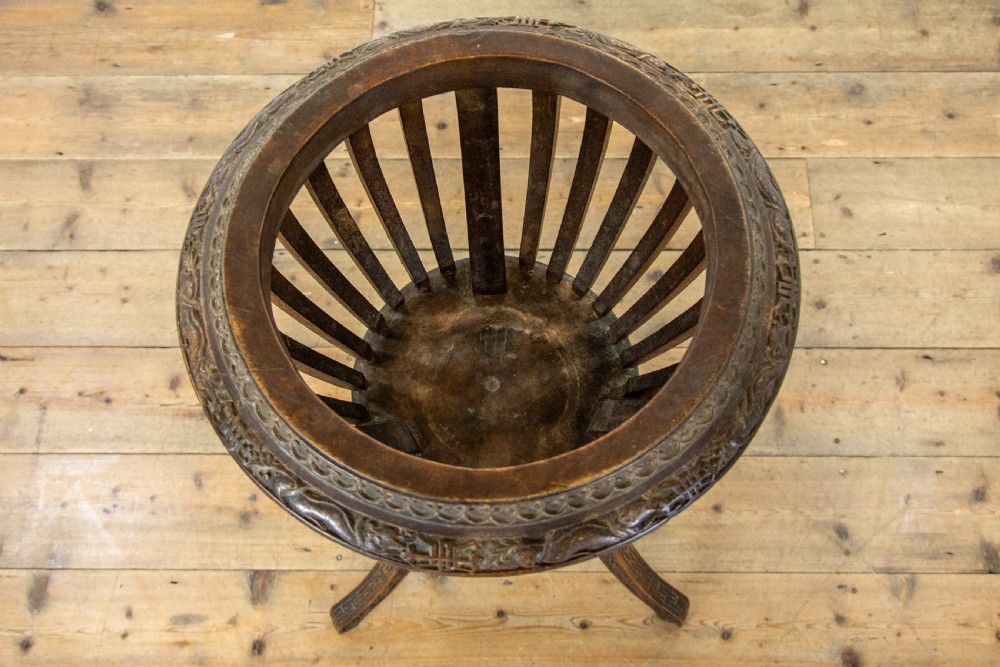 Antique Carved Hardwood Jardiniere Stand View IX