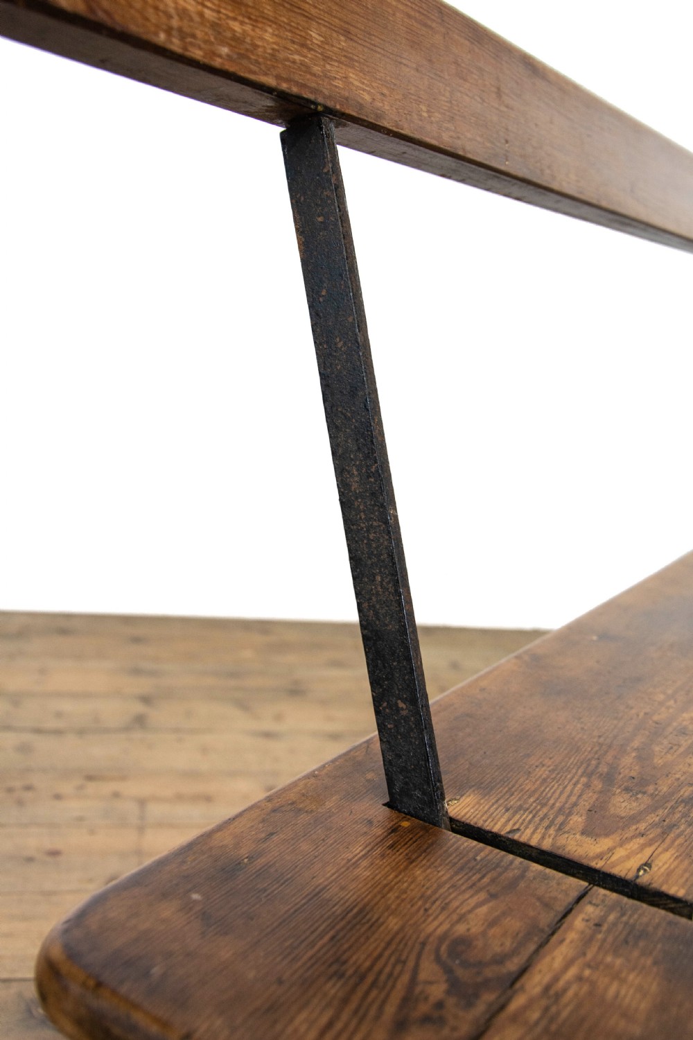 Antique Pitch Pine Bench with Flip Over Back  View IV