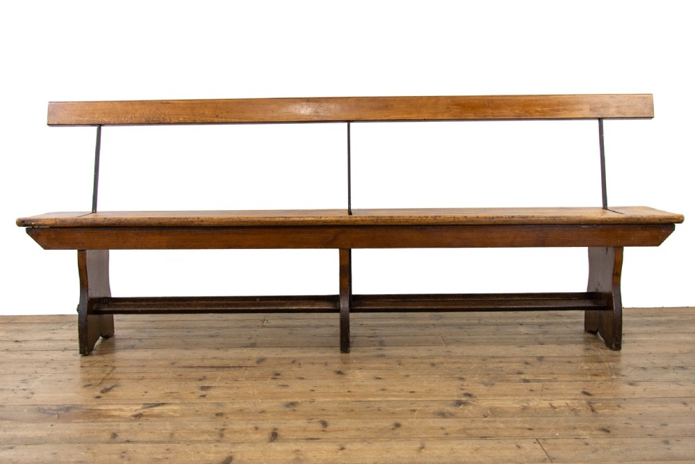 Antique Pitch Pine Bench with Flip Over Back  View VII