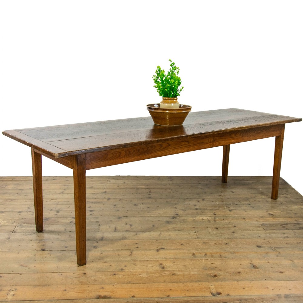 Large Antique Oak Farmhouse Table View III