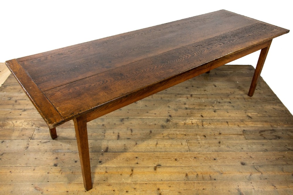 Large Antique Oak Farmhouse Table View IV