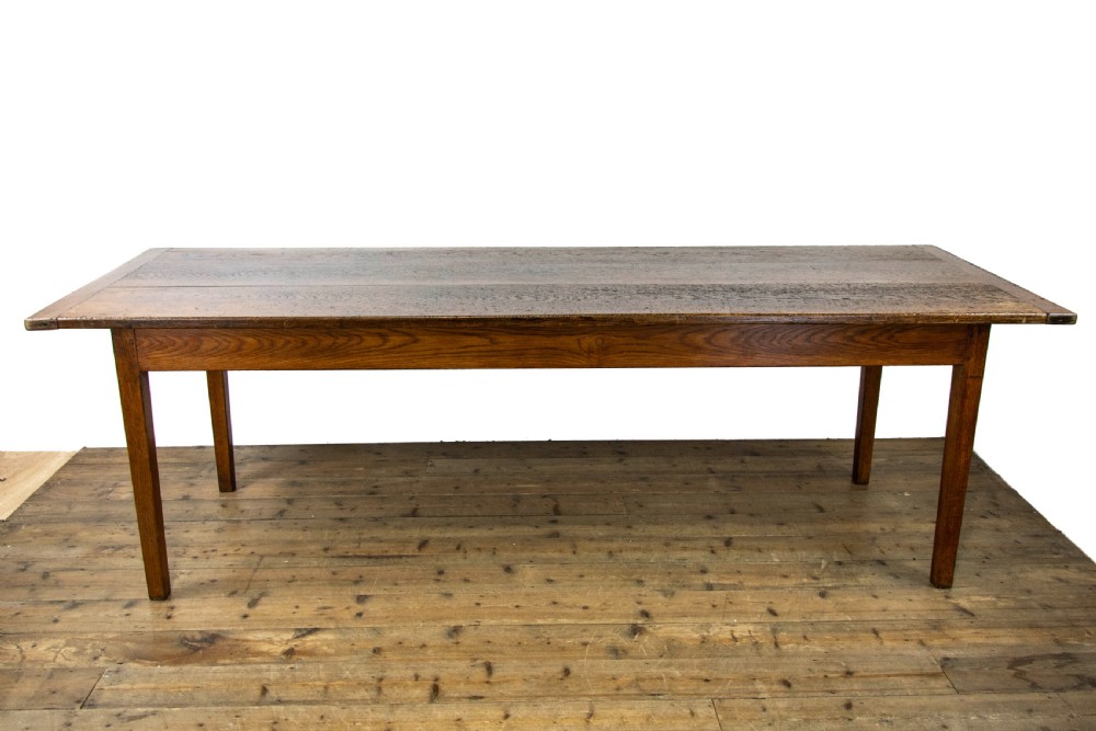 Large Antique Oak Farmhouse Table View V