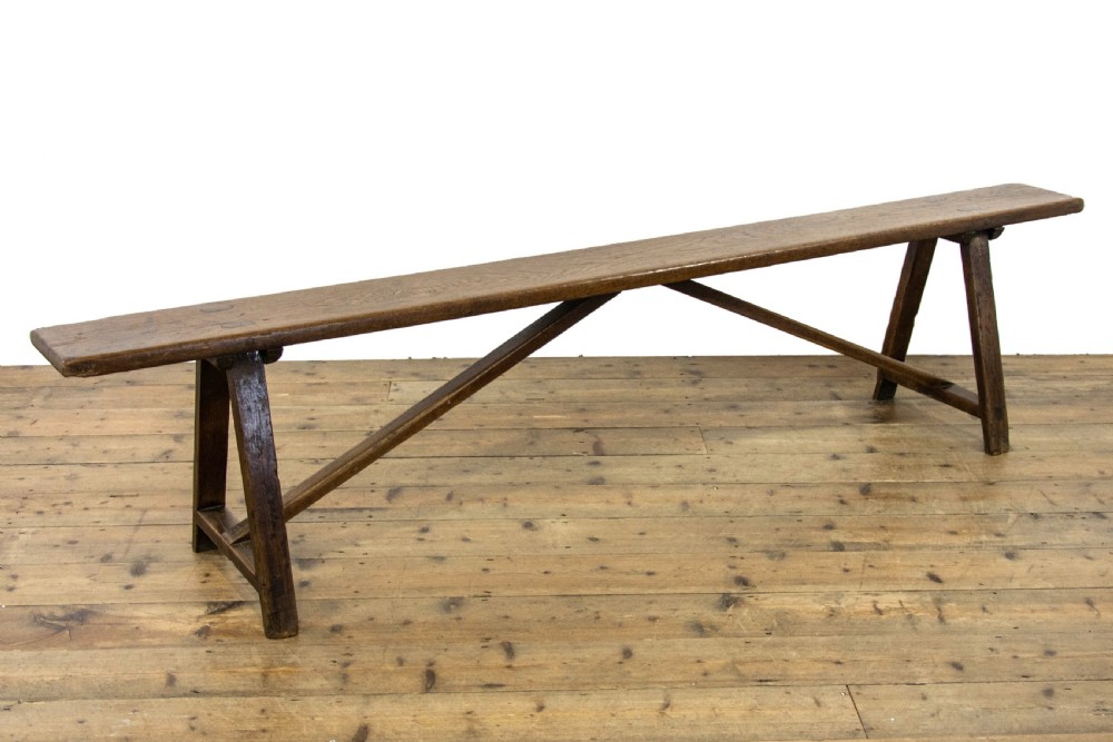 Pair of Antique Oak Benches View III