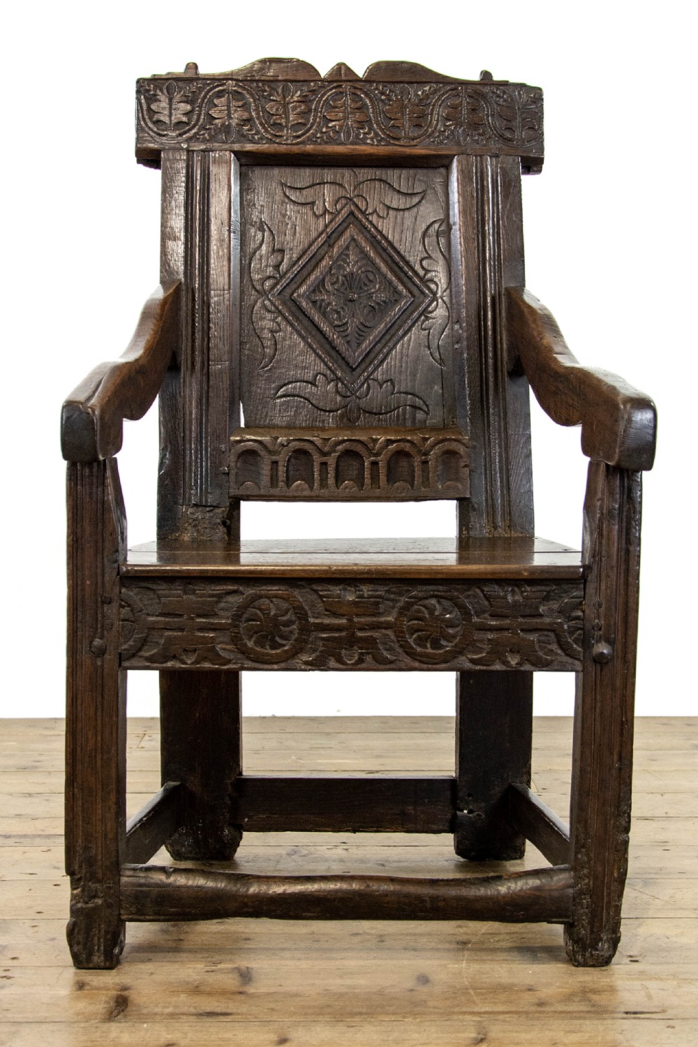 Antique Carved Oak Wainscot Chair View IV