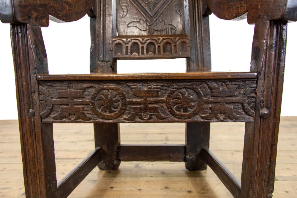 Antique Carved Oak Wainscot Chair View V