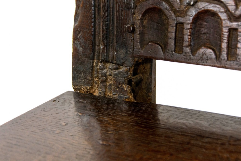 Antique Carved Oak Wainscot Chair View X