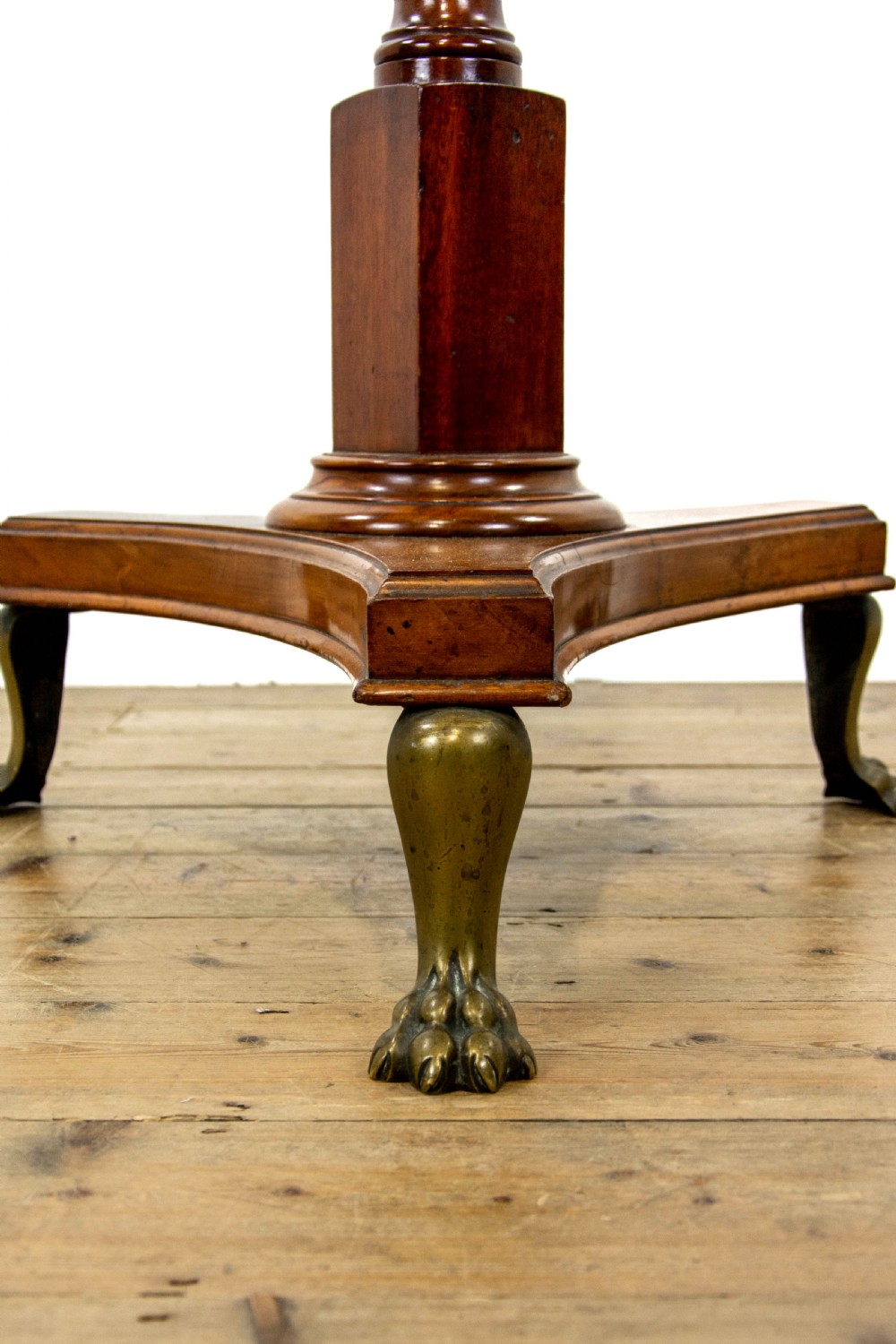 Large Antique Mahogany Torchere Stand View VI