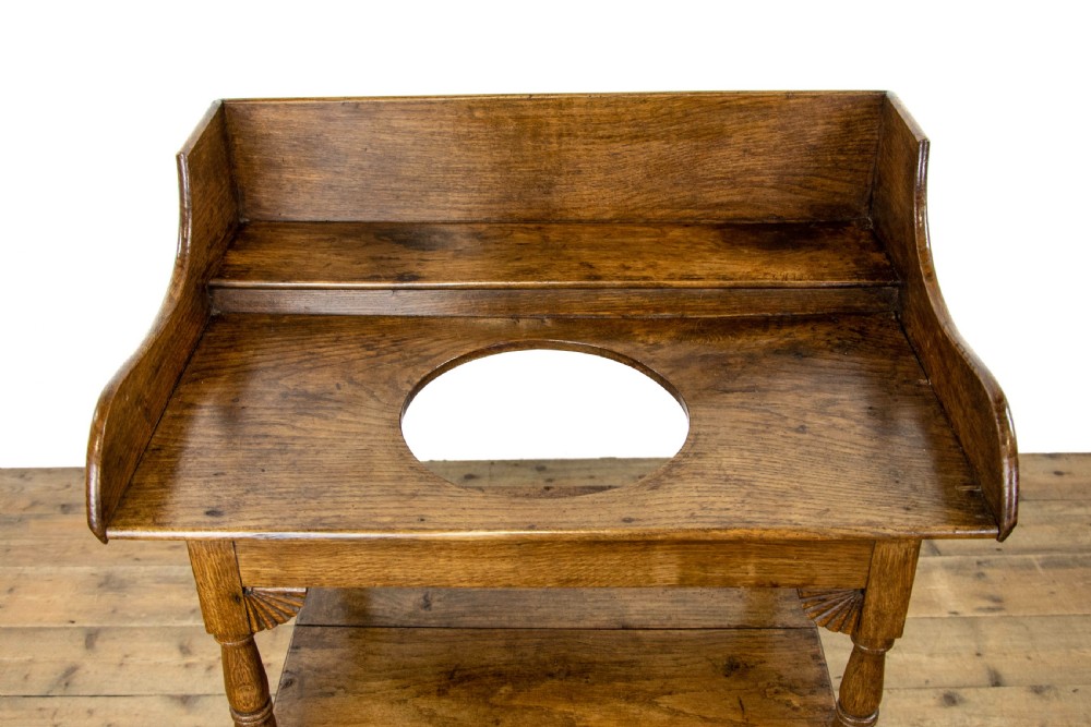 Antique Oak Washstand with Drawer  View IX