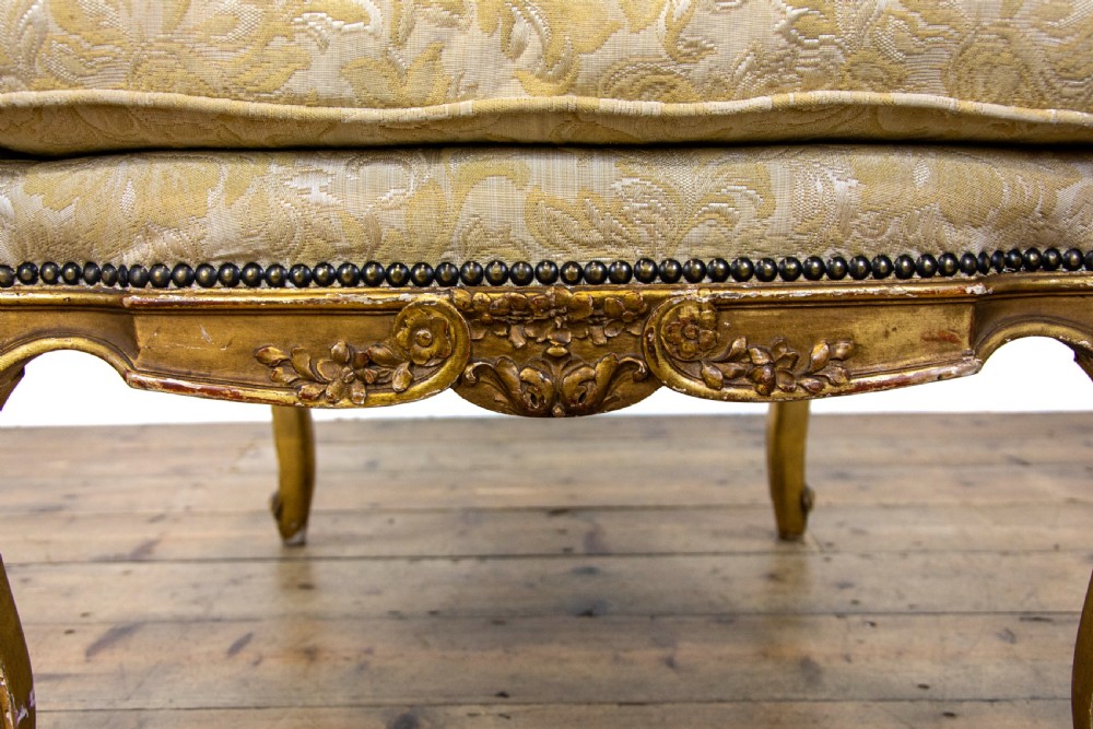 Antique Gilt Frame Wing Armchair  View III
