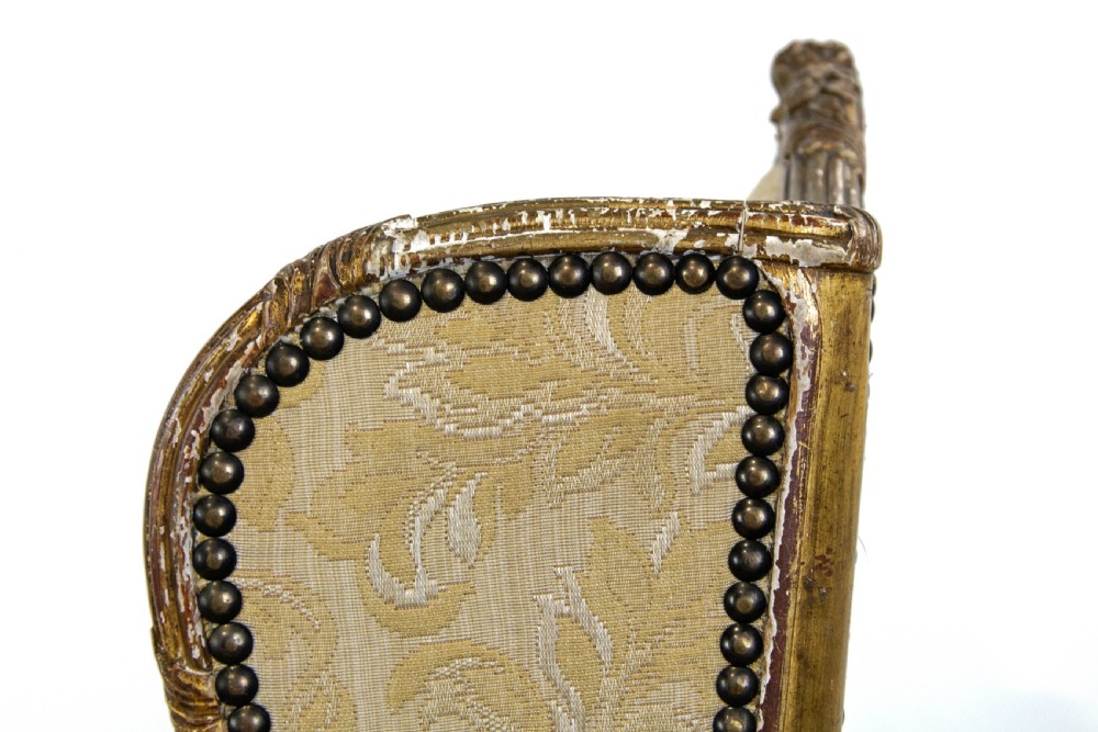 Antique Gilt Frame Wing Armchair  View VI