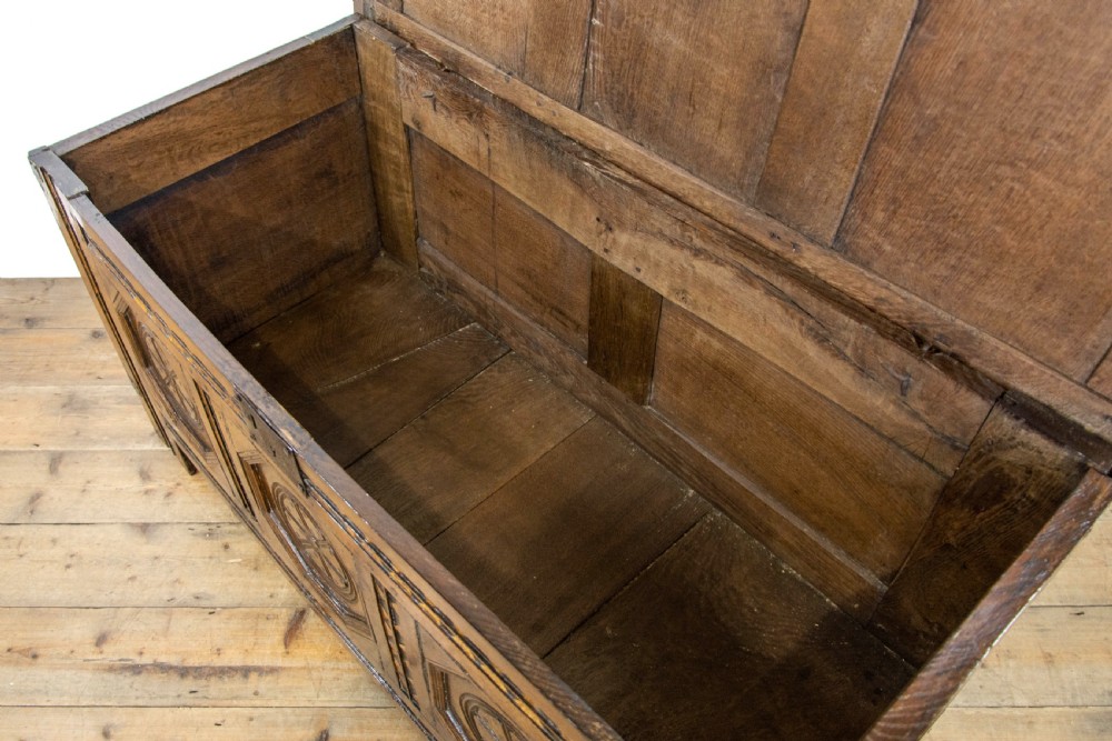 Antique 17th Century Inlaid Oak Coffer  View VII