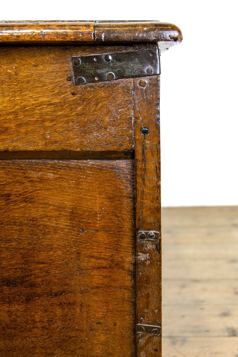 Antique 17th Century Inlaid Oak Coffer  View XII