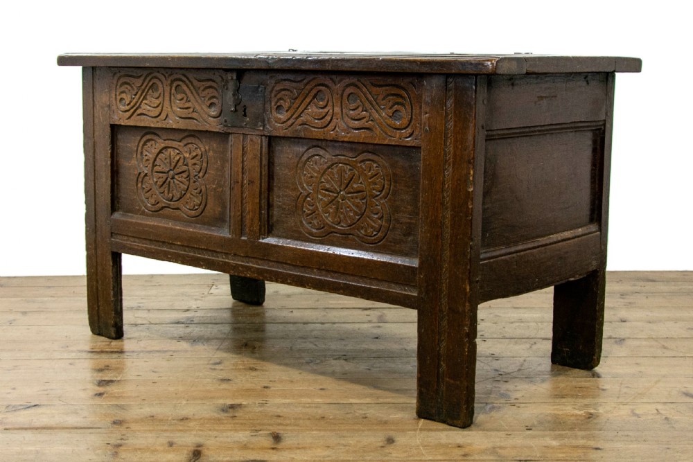 17th Century Antique Oak Coffer View II
