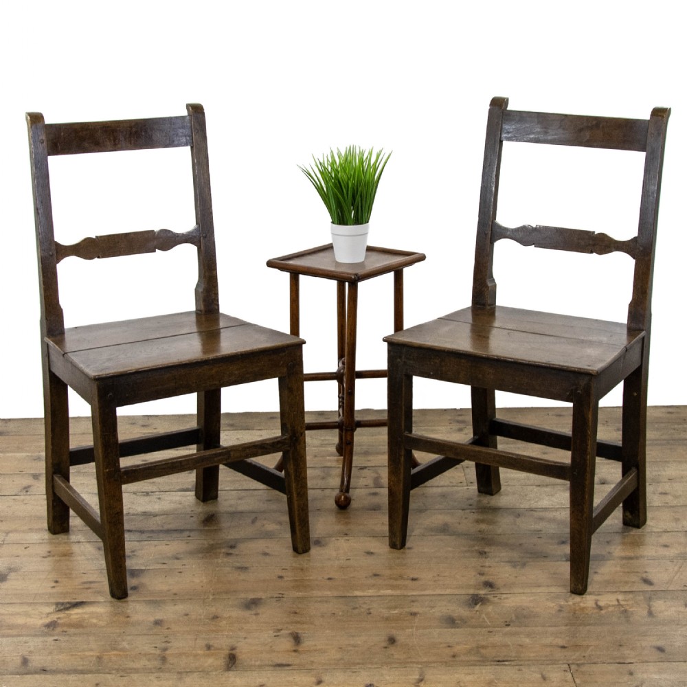 Pair of Antique Welsh Oak Farmhouse Chairs