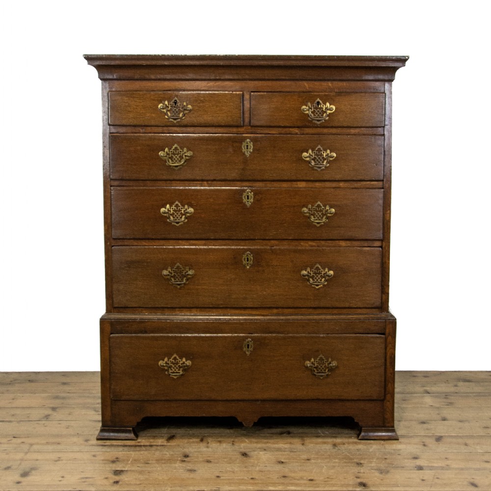 Early 19th Century Antique Oak Chest on Stand 
