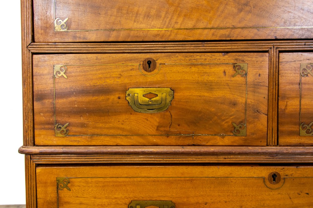 Antique Camphor Wood Secretaire Campaign Chest  View II