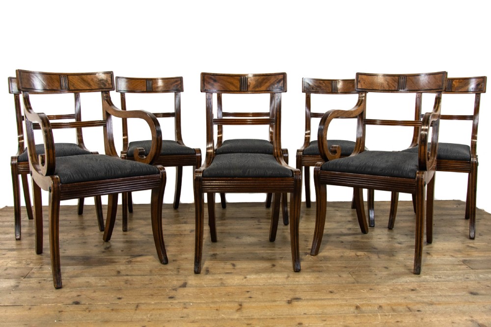 Set of Eight Regency Mahogany Dining Chairs View II