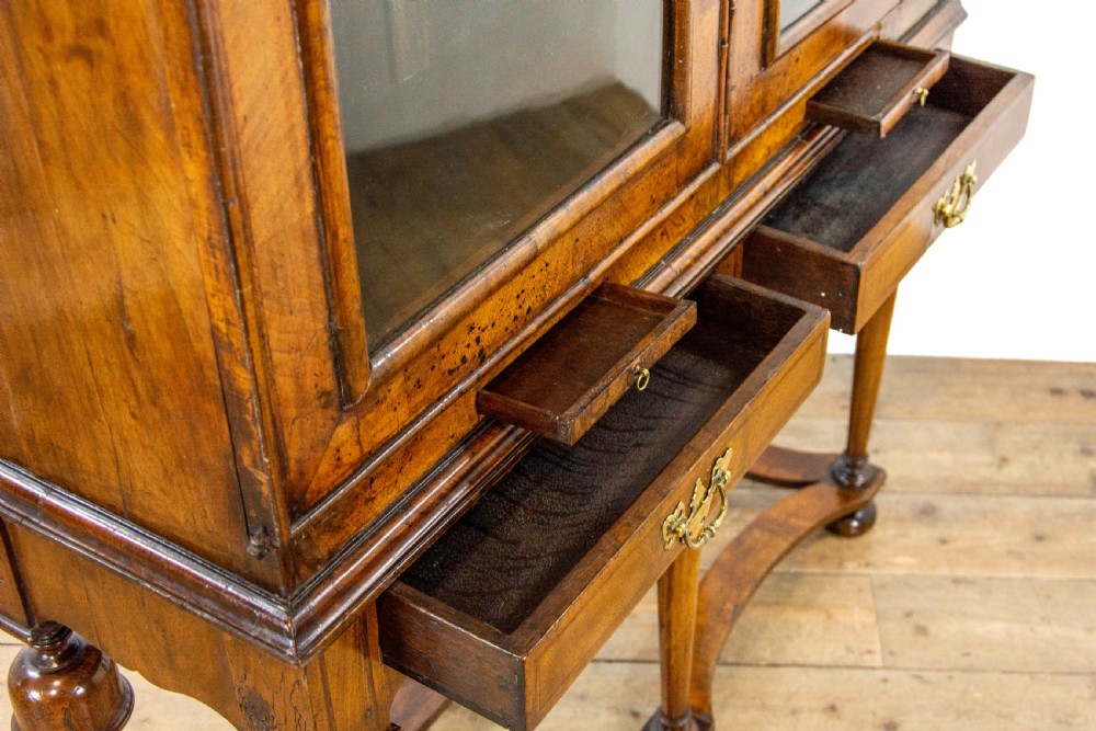 Antique William and Mary Walnut Glass Display Cabinet View X