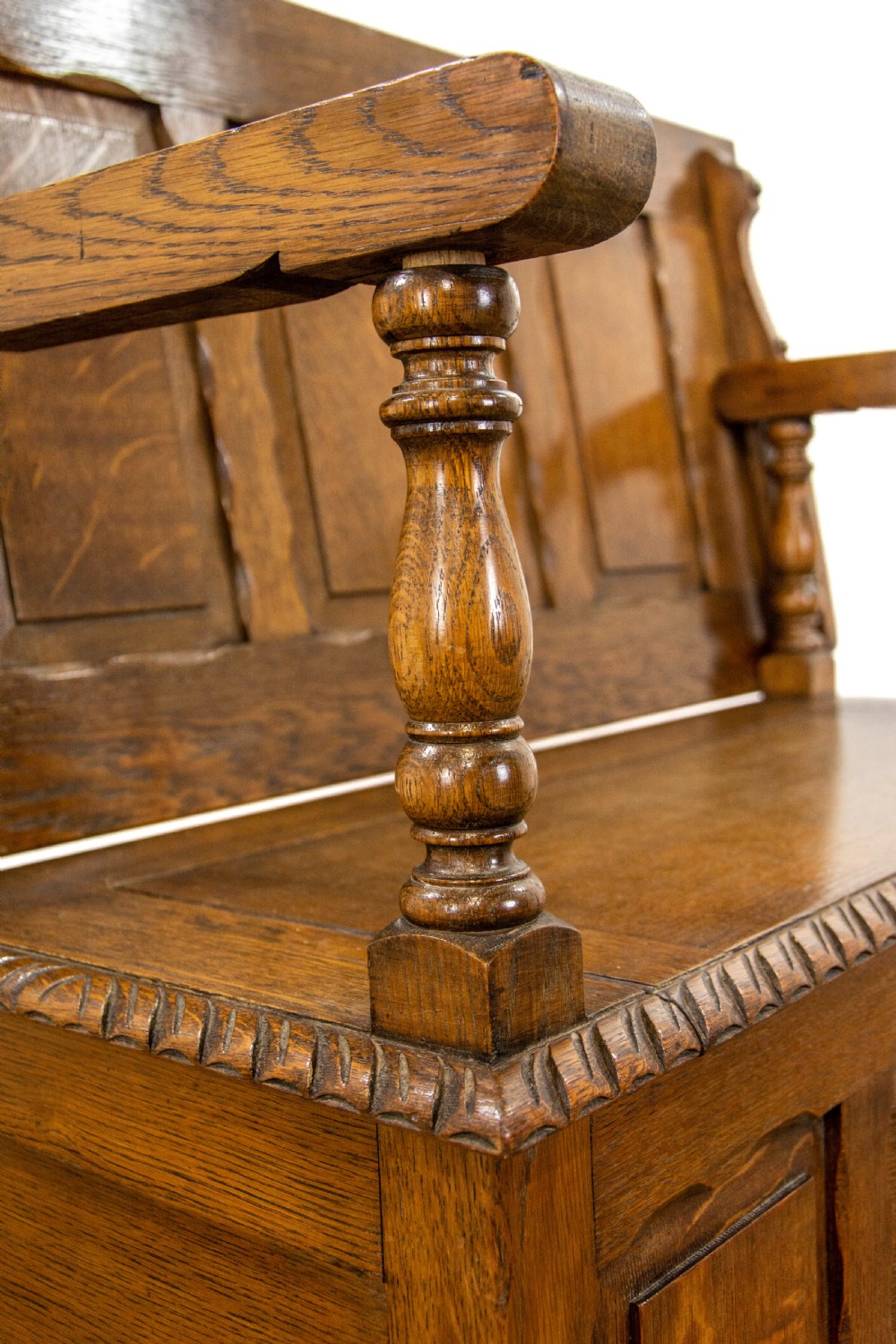 Antique Oak Monks Bench View II