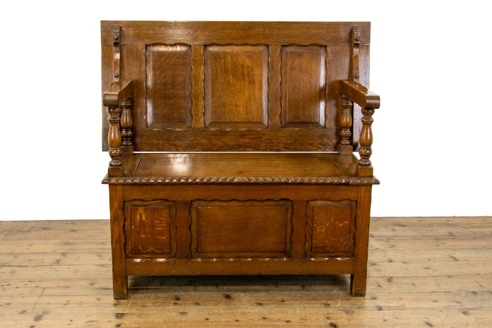 Antique Oak Monks Bench View III