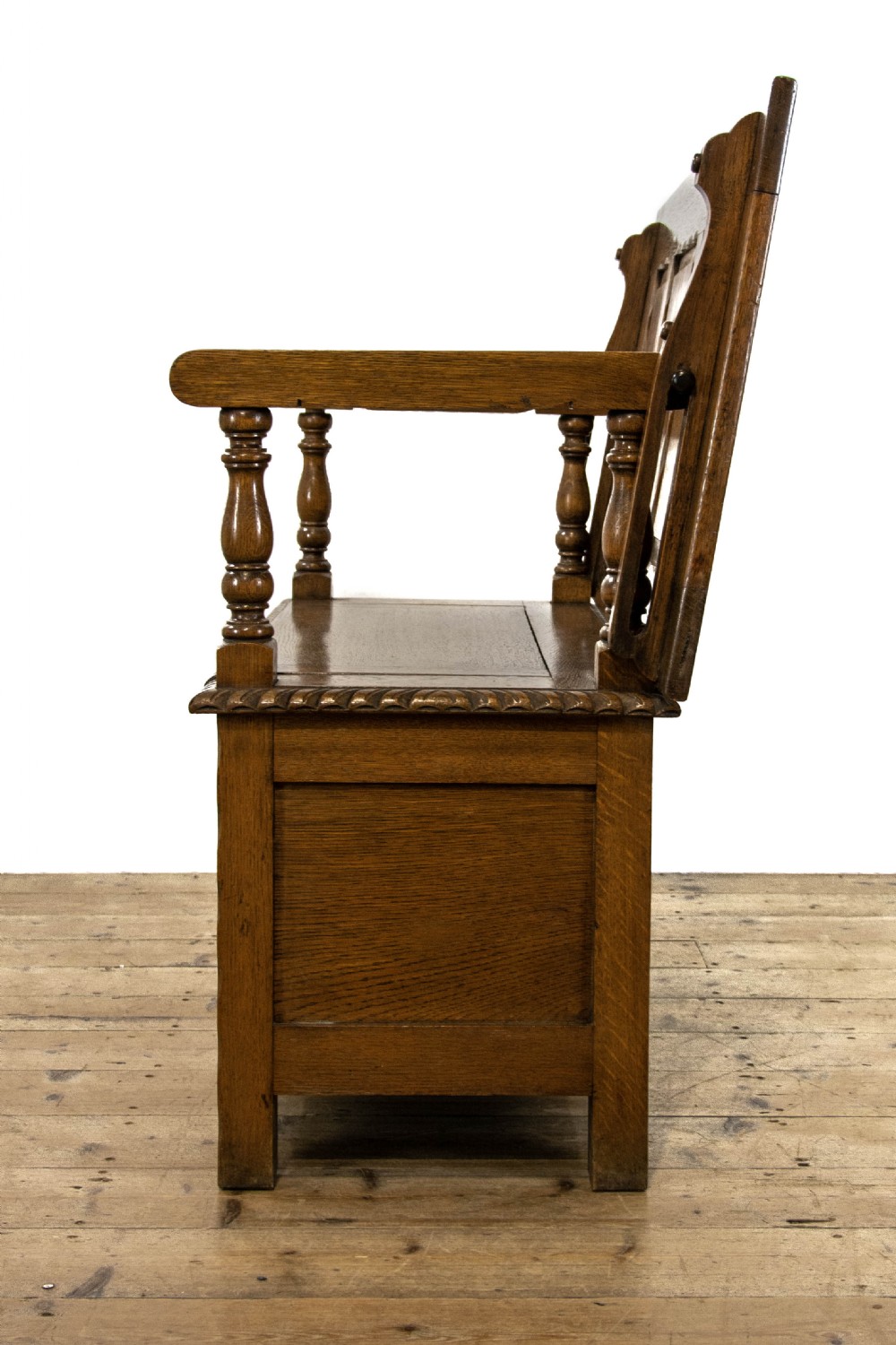 Antique Oak Monks Bench View VI