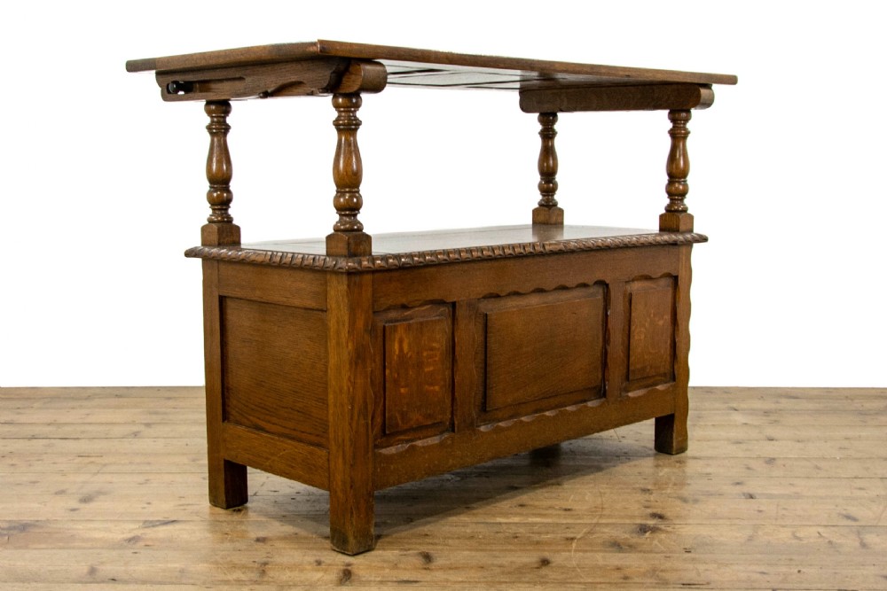 Antique Oak Monks Bench View X