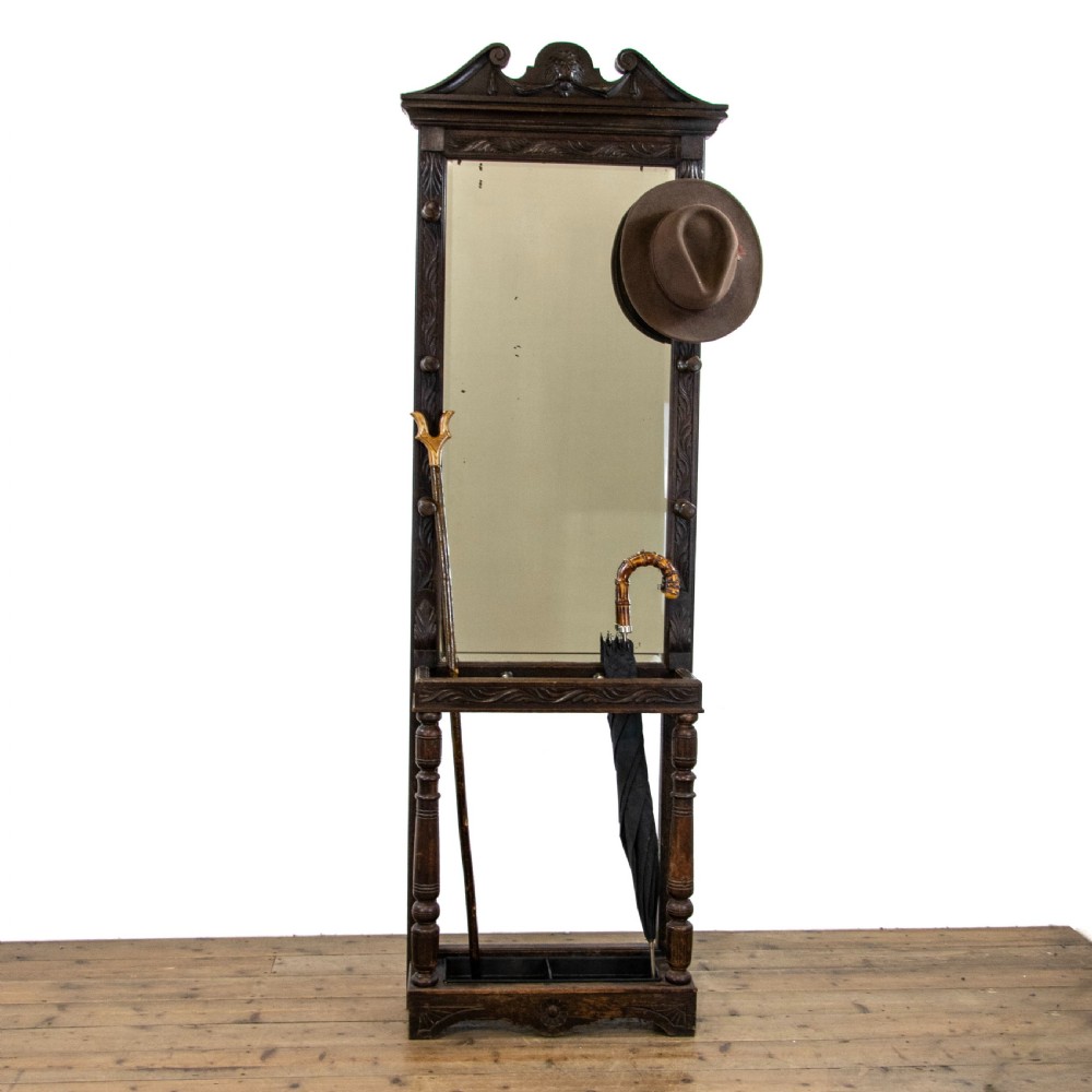 Antique Oak Hall Stand