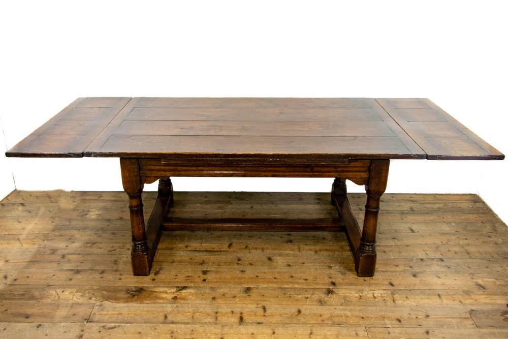 Antique Oak Extending Refectory Table View VIII