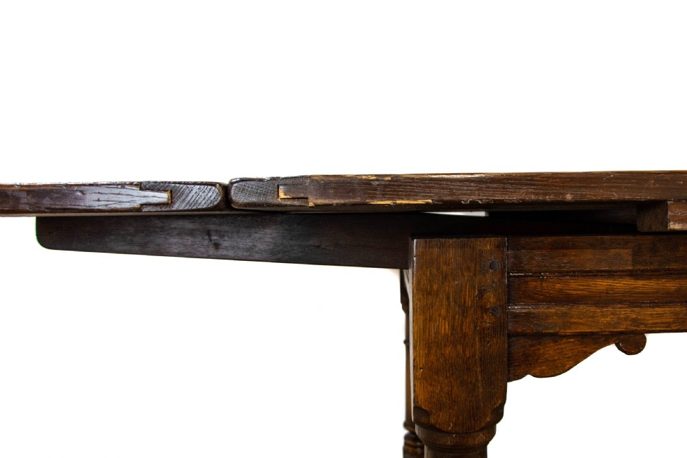 Antique Oak Extending Refectory Table View X