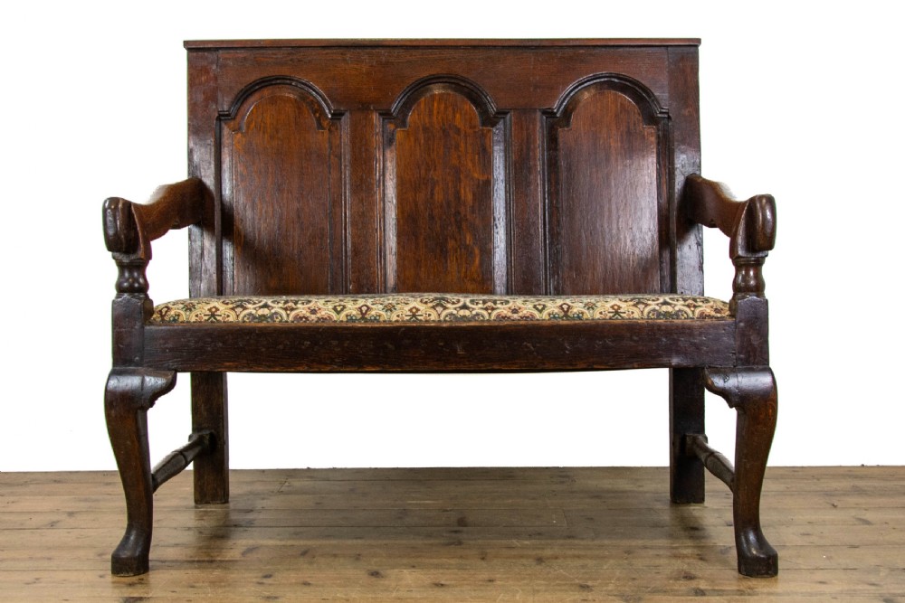 18th Century Antique Oak Settle View IV