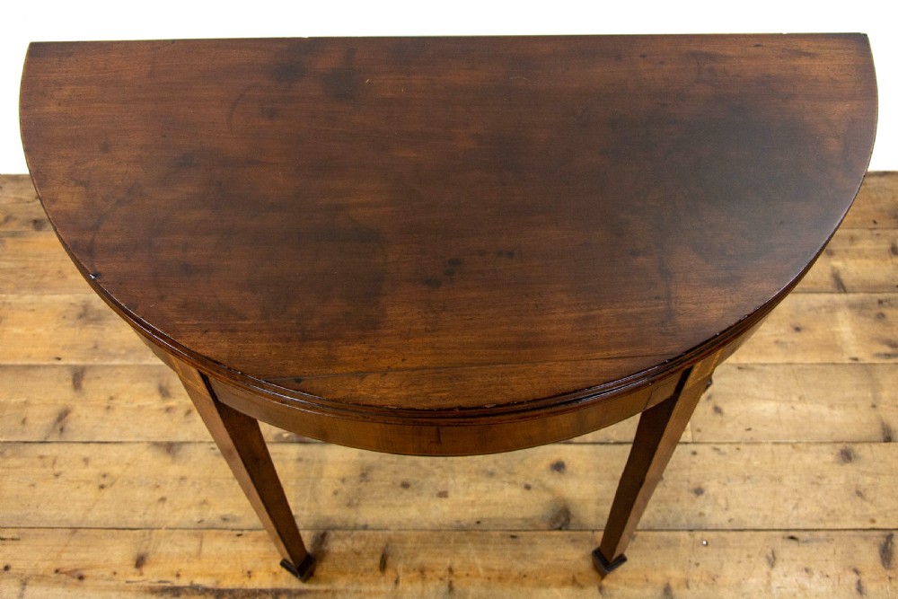 Antique George III Demi-Lune Mahogany Extendable Table View V
