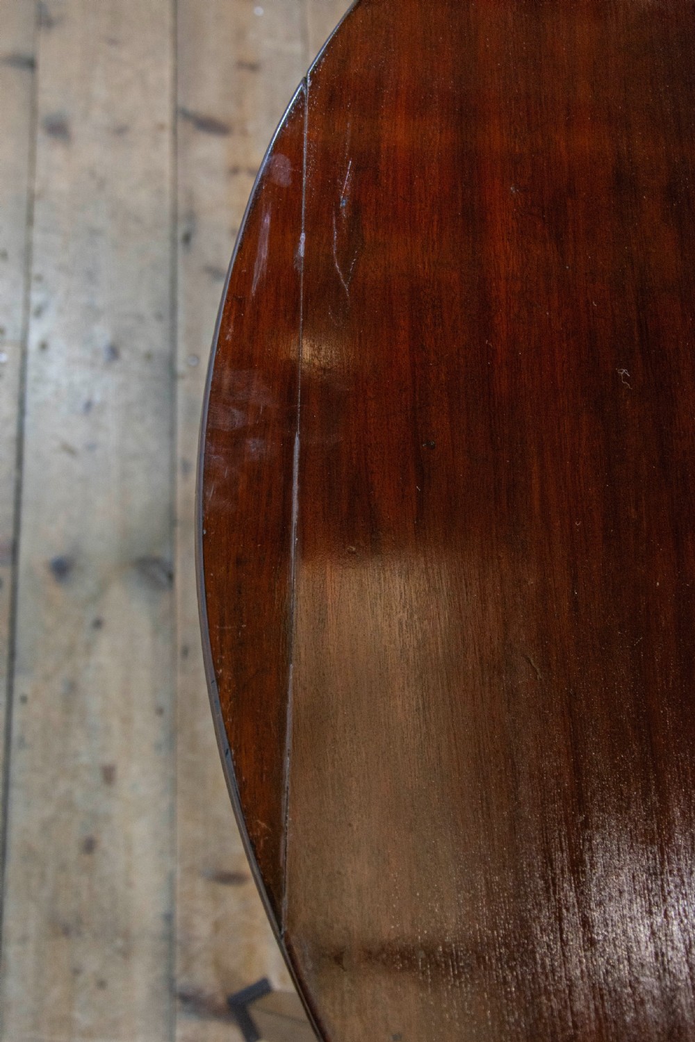 Antique George III Demi-Lune Mahogany Extendable Table View XI