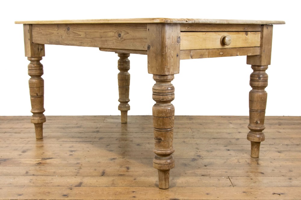 Rustic Antique Pine Farmhouse Kitchen Table View III