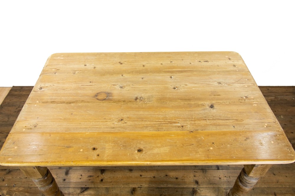 Rustic Antique Pine Farmhouse Kitchen Table View VII