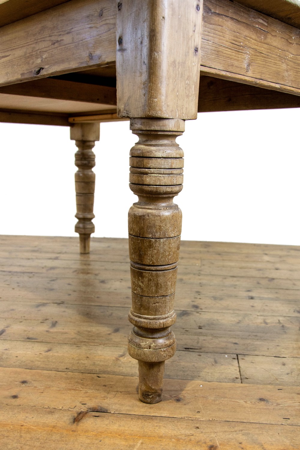 Rustic Antique Pine Farmhouse Kitchen Table View XI