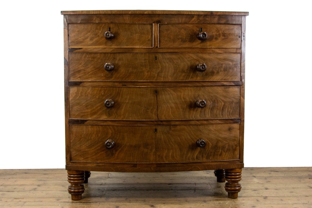 Antique Bow Front Mahogany Chest of Drawers View IV