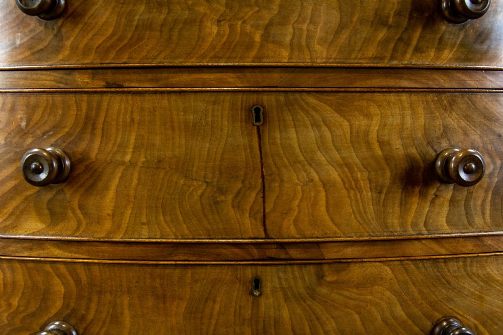 Antique Bow Front Mahogany Chest of Drawers View V