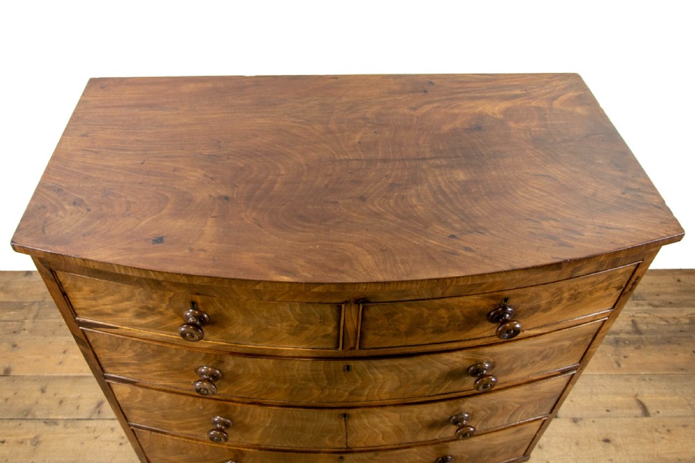 Antique Bow Front Mahogany Chest of Drawers View VII