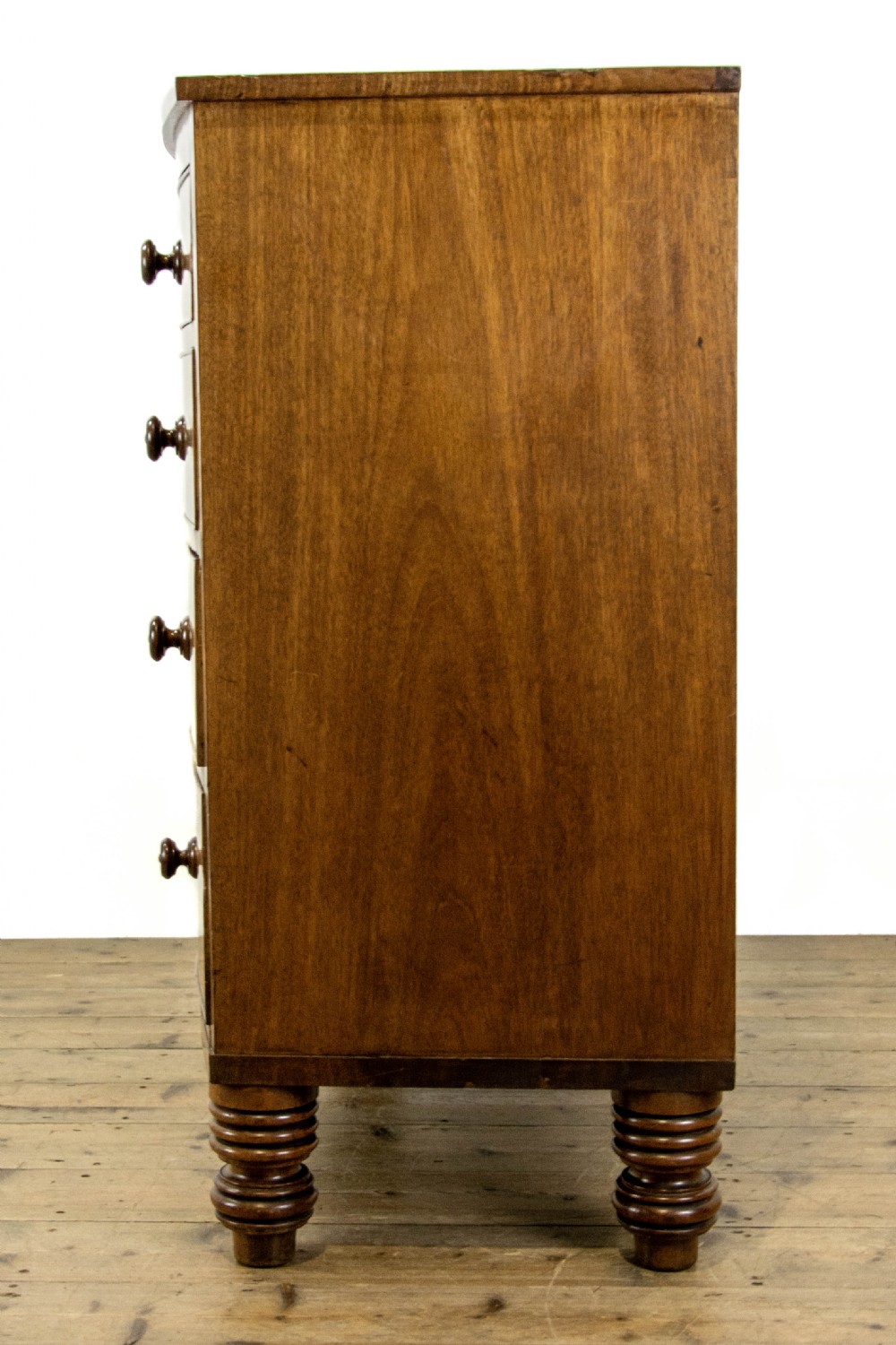 Antique Bow Front Mahogany Chest of Drawers View IX