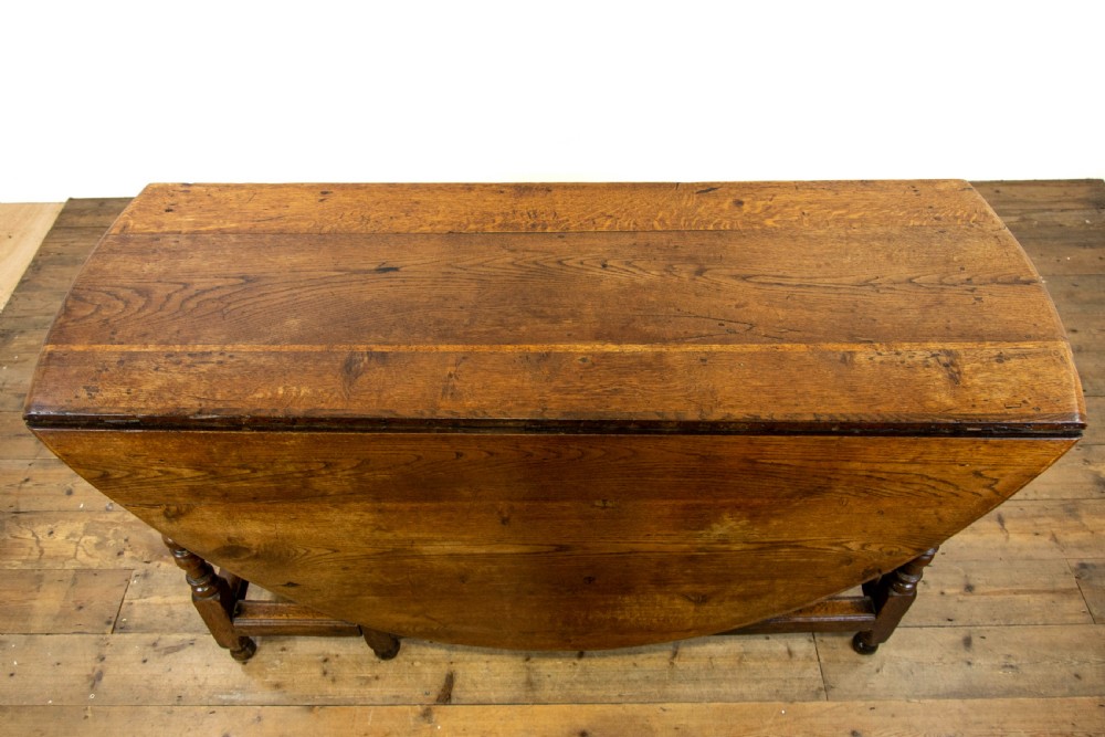 Large Antique Oak Gate Leg Dining Table View V
