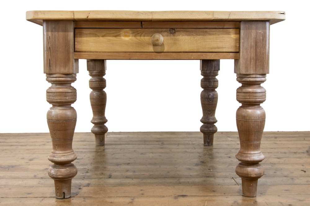 Antique Pine Farmhouse Kitchen Table View XI