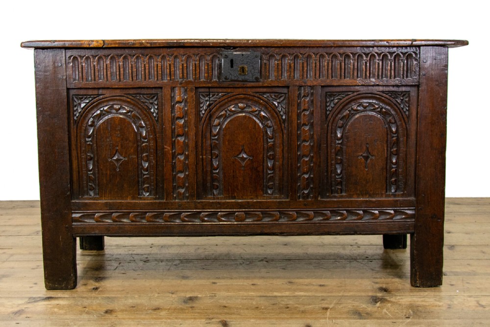 Small 17th Century Antique Oak Coffer View III