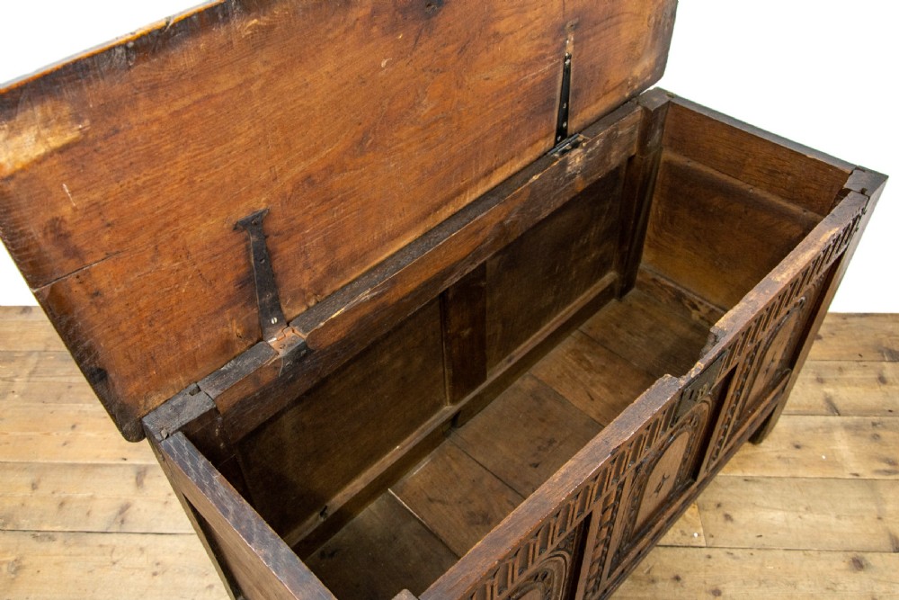 Small 17th Century Antique Oak Coffer View VIII