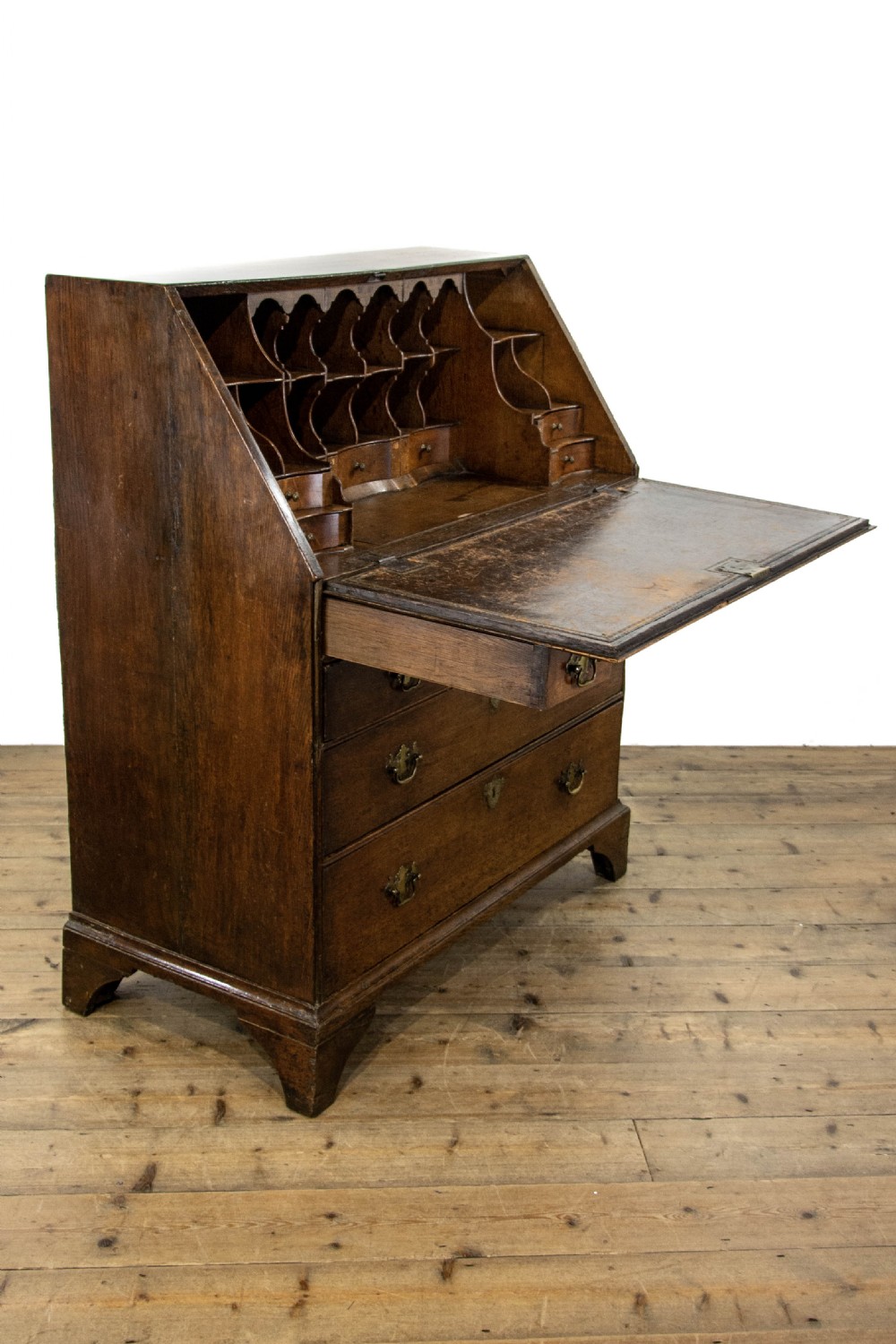 Antique George III Oak Bureau View X