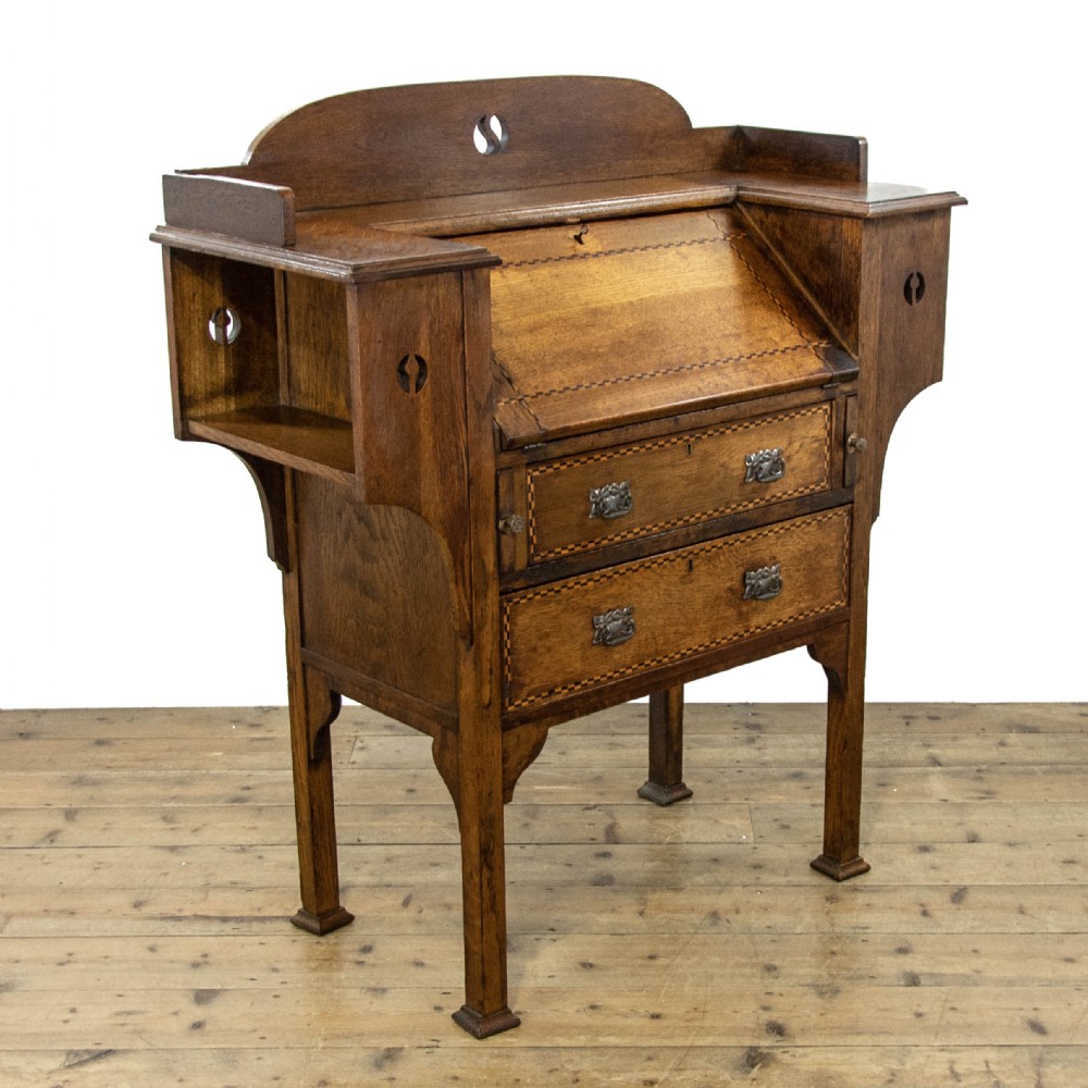 Antique Oak Arts and Crafts Bureau