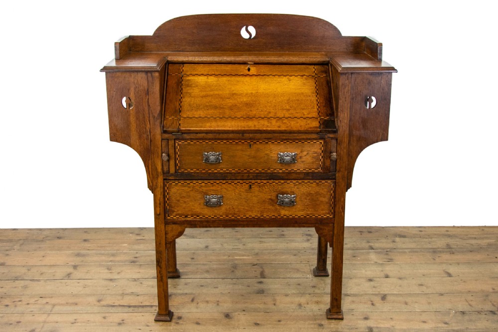 Antique Oak Arts and Crafts Bureau View VII