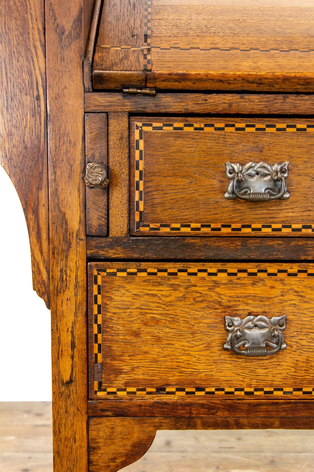 Antique Oak Arts and Crafts Bureau View VIII
